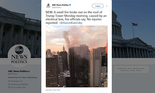 Se declara un incendio en la Torre Trump de Nueva York